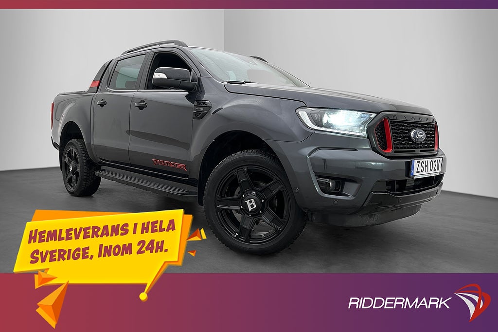 Ford ranger Thunder 213hk 4x4 Värmare Drag Diff CARPLAY Moms