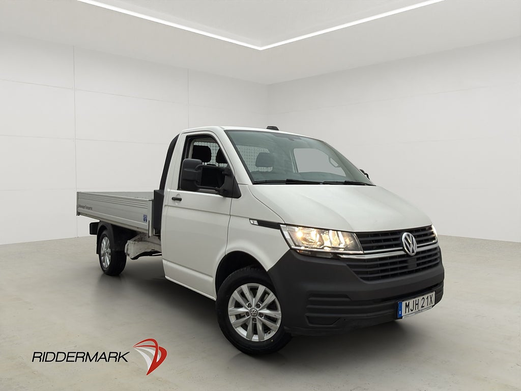 Volkswagen Transporter Flakbil Värm 3-Sits Drag CARPLAY Moms
