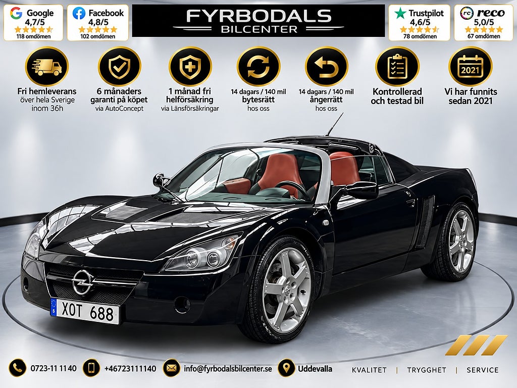 Opel Speedster 2,2 L 147hk Manuell Cabriolet Samlarbil 1822kr/månaden
