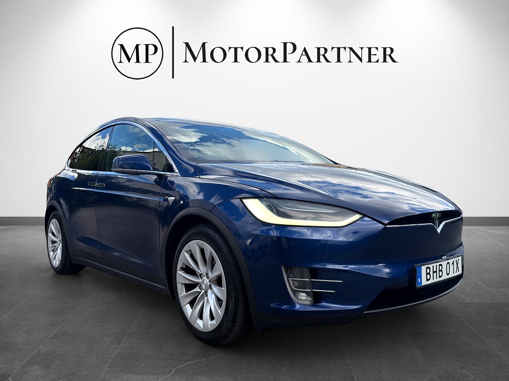 Tesla Model X Long Range 6 Sits CCS Laddning Autopilot Raven MOMS