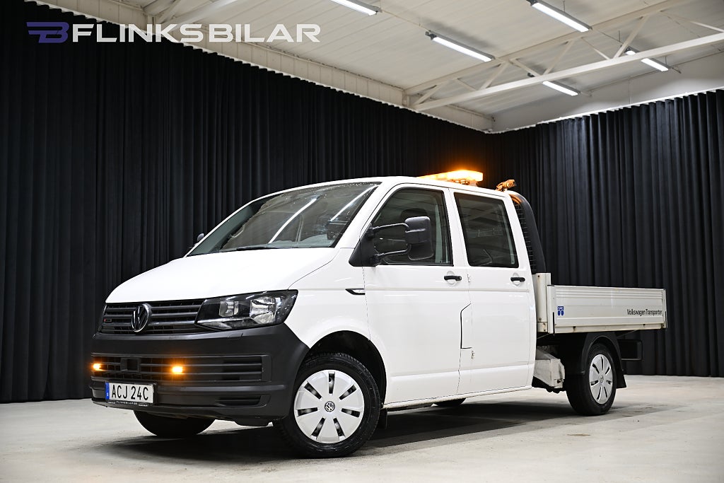 Volkswagen Transporter DSG 4Motion 150HK Dubbelhytt|Flak|Drag|Värmare|Leasbar