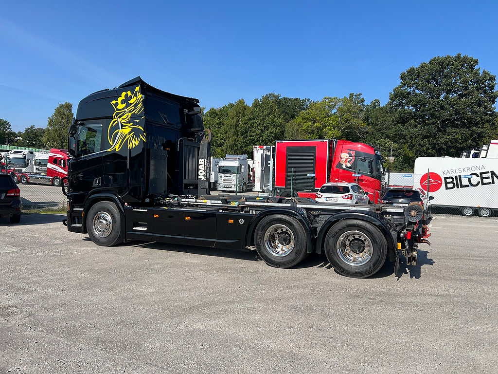 Scania R650 V8 6x4 Tandem Lastväxlare, Kranflak & Liftdumper, Euro 6