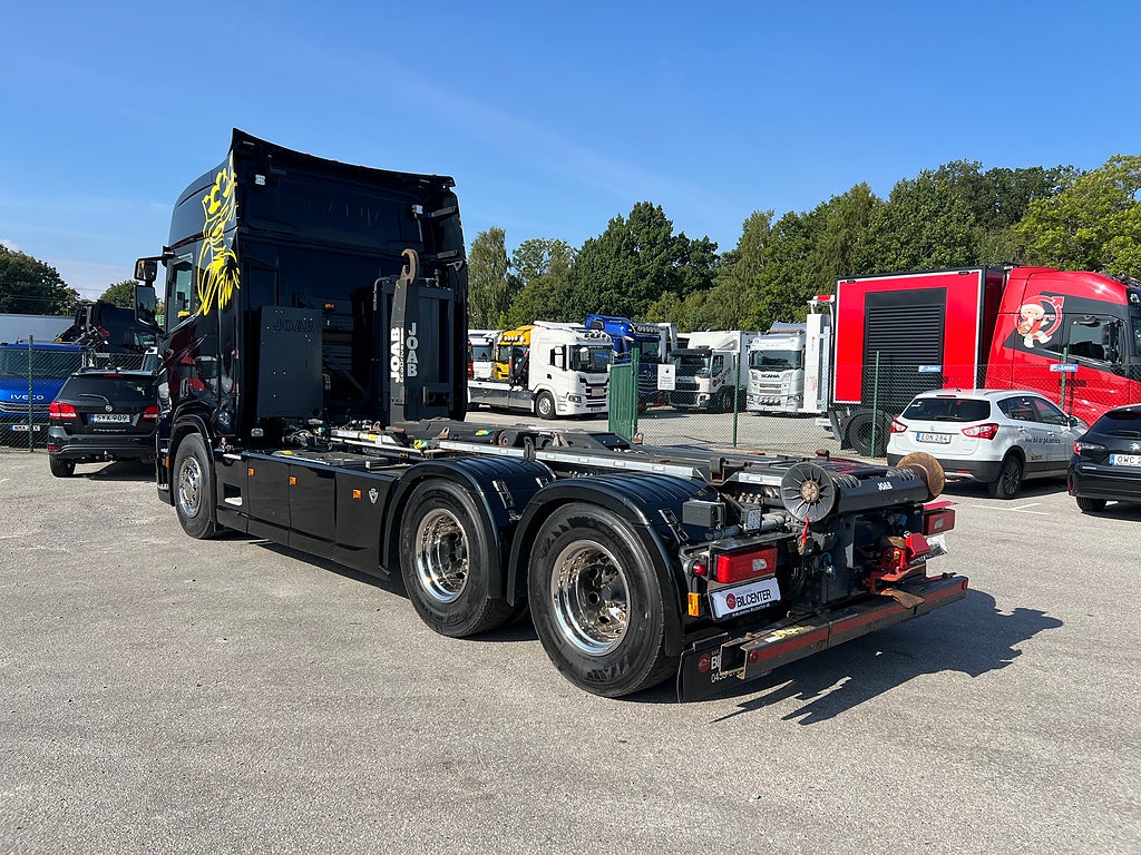 Scania R650 V8 6x4 Tandem Lastväxlare, Kranflak & Liftdumper, Euro 6
