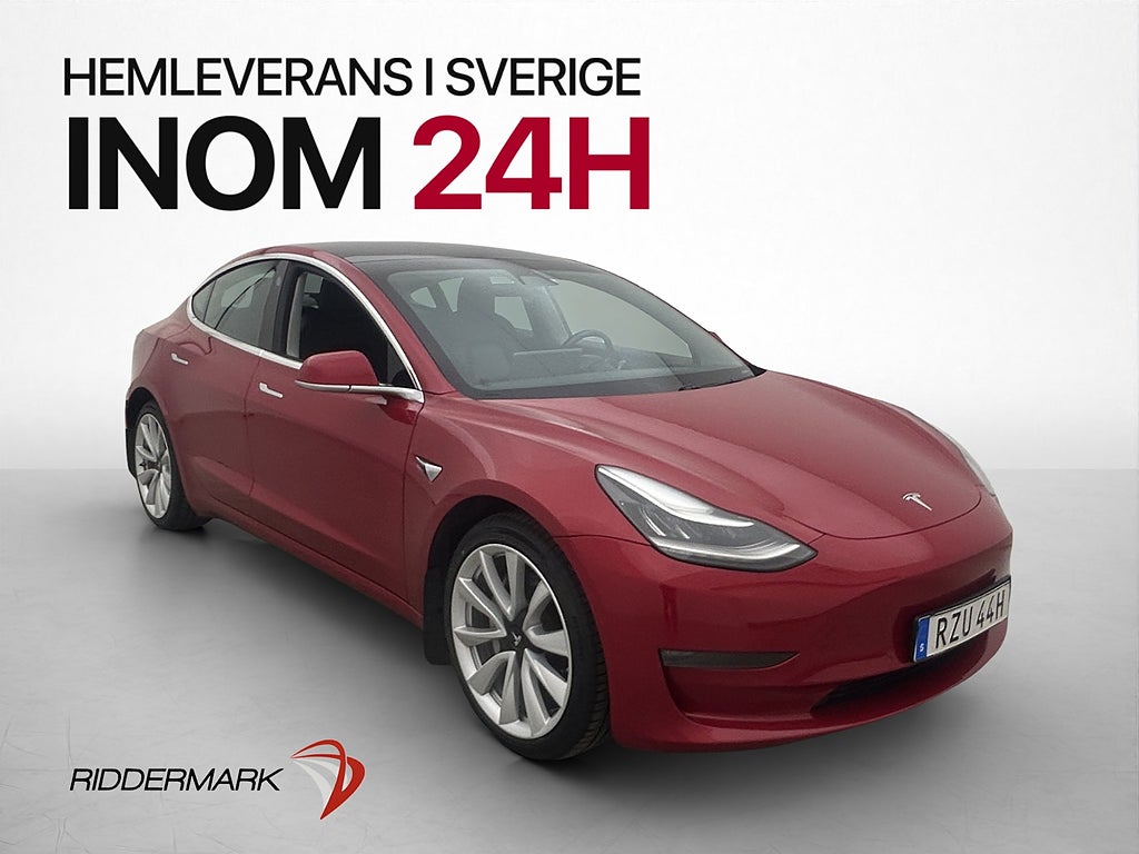 Tesla Model 3 Long Range AWD Svensksåld Panorama Kamera