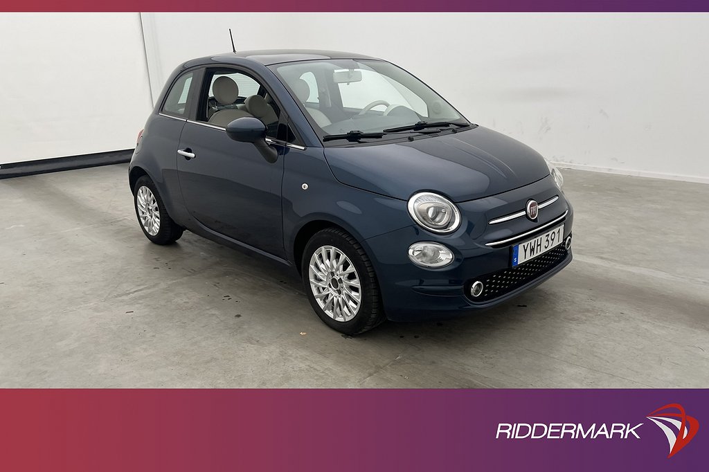 Fiat 500 1.2 69hk Lounge Panorama CarPlay Sensorer