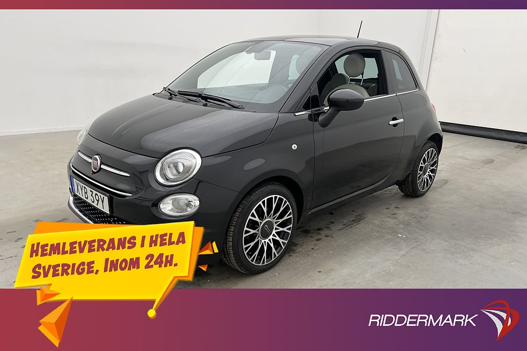 Fiat 500 Lounge Panorama Tonade Bakrutor Sensorer 0,39L/mil