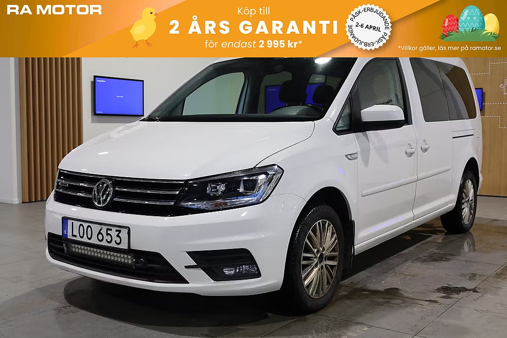 Volkswagen Caddy Maxi Life 2,0 TDI 4M Comfortline AUT Drag Värmare Moms 2020