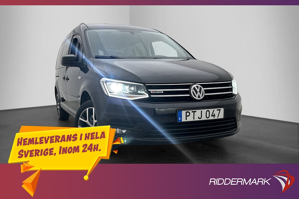 Volkswagen Caddy Maxi Life 4Motion Värm PDC Drag Skinn 7-Sit
