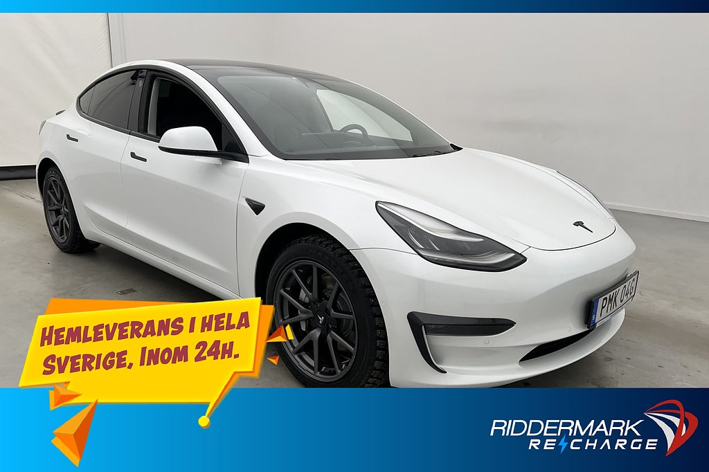 Tesla Model 3 Long Range AWD Kamera AP Pano Svensksåld