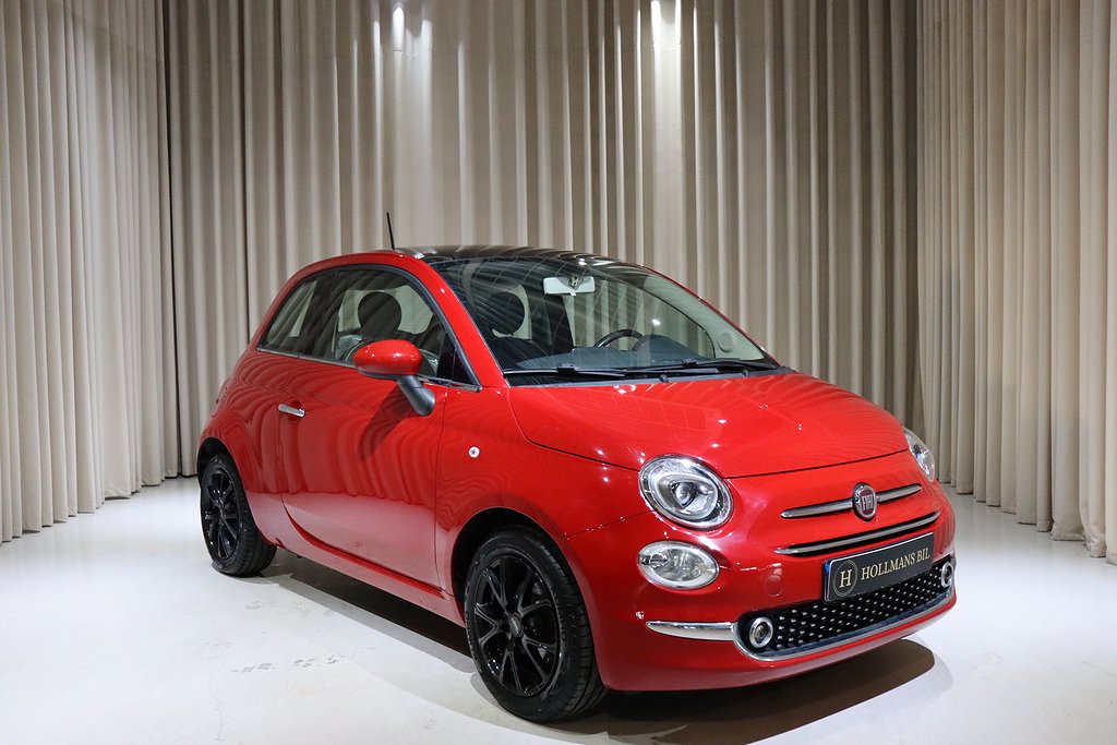 Fiat 500 1.2 8V 69HK Lounge Panorama Kamrembytt V-Hjul