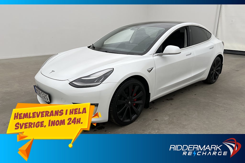 Tesla Model 3 Performance Autopilot Panorama Svensksåld