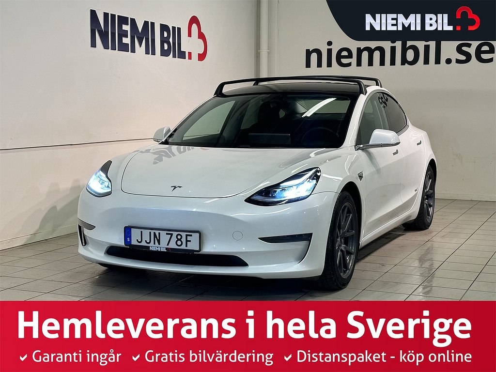 Tesla Model 3 Long Range AWD Kamera Drag Pano Skinn S/V-hjul