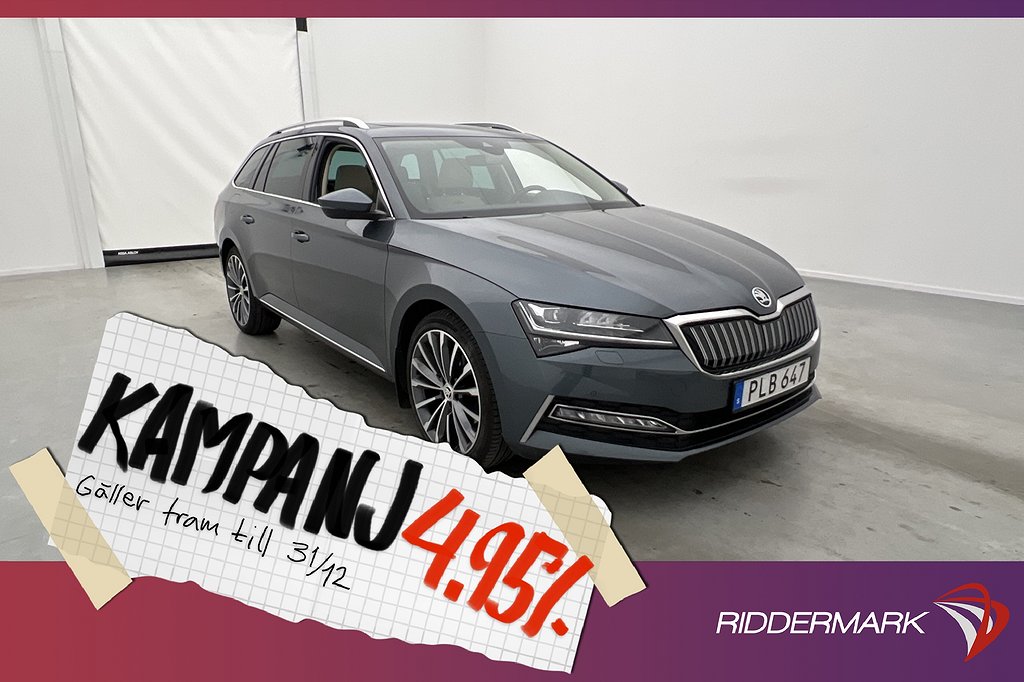 Skoda Superb iV PHEV 218hk L&K Cockpit Värm Pa 4,95% Ränta