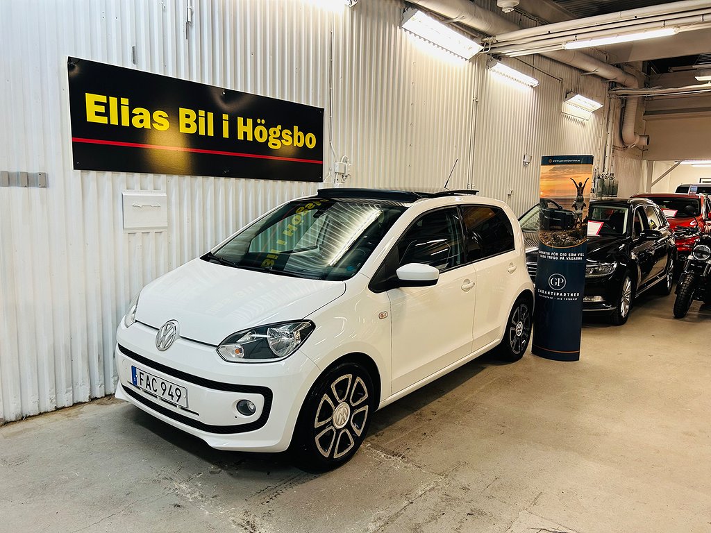 Volkswagen UP! 5-dörrar 1.0 high up! Euro 5,Svensksåld,1 ÄG,Panorama