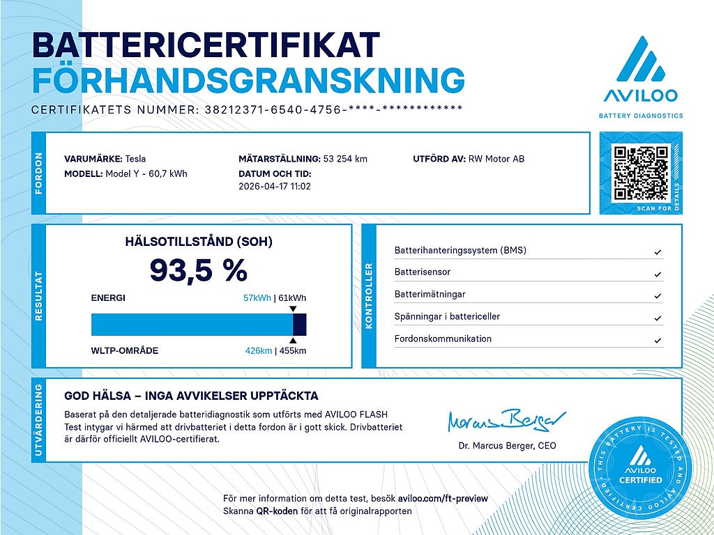 Tesla Model Y Standard Range 299hk / Dragkrok / En ägare