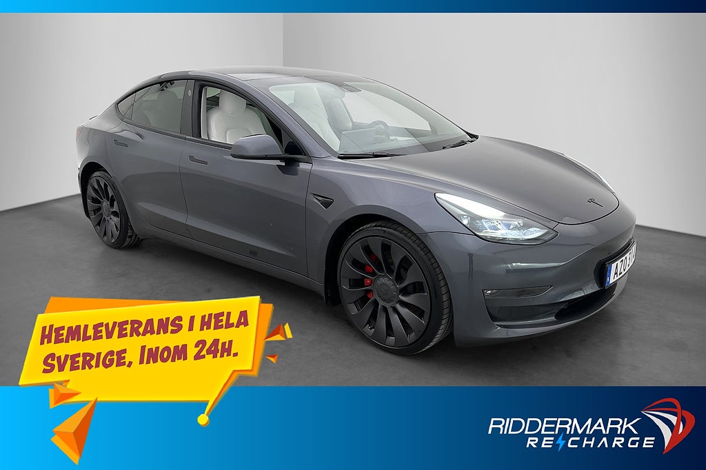Tesla Model 3 Performance Autopilot Ljus-Interör Svensksåld