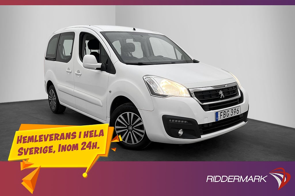 Peugeot partner tepee 1.6HDi 5-Sits Värm 2x skjutdörrar Drag