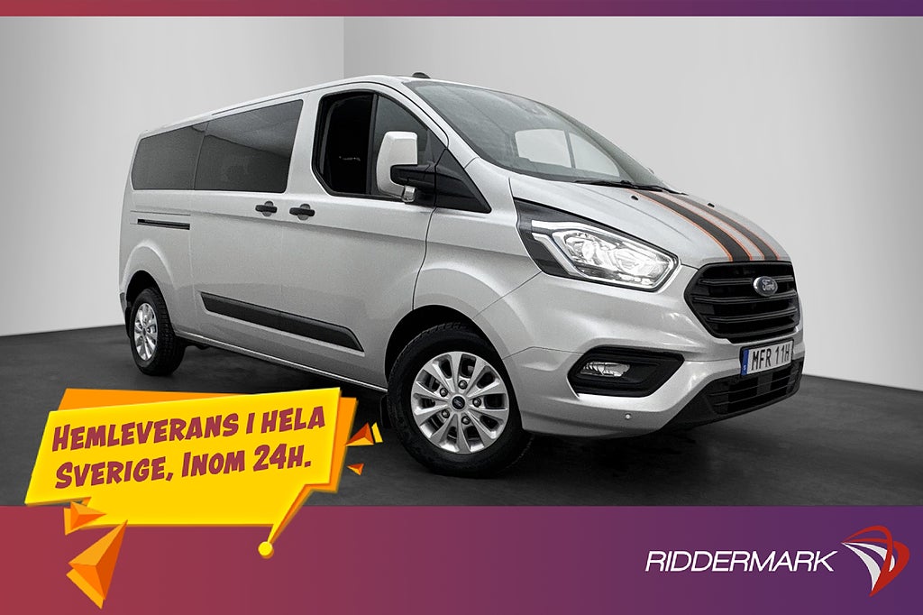 Ford Transit Custom Kombi Lång Värmare Kamera 9-Sits Moms