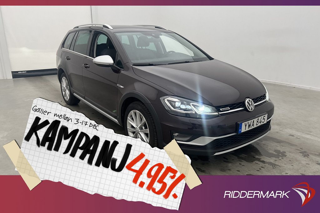 Volkswagen Golf Alltrack 4M 184hk P-Värm Kamera  4,95% Ränta