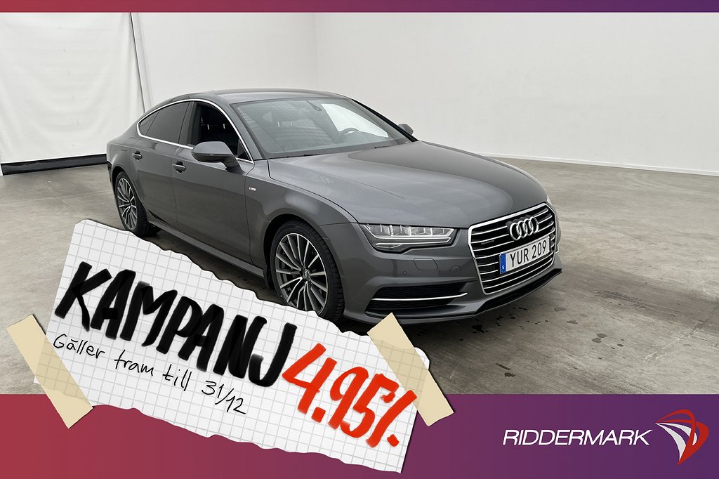 Audi A7 Sportback 2.0 TFSI Q 252hk S-Line Skinn 4,95% Ränta