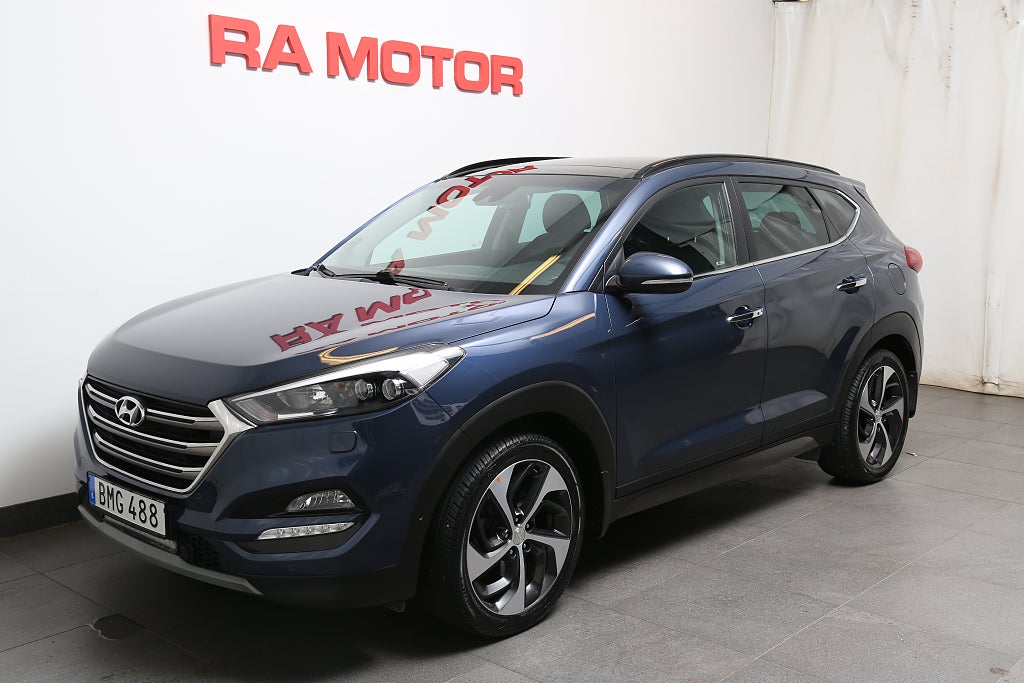 Hyundai Tucson 1,6 T-GDI 177hk Premium AWD Aut Pano Skinn Motorv Drag 2017