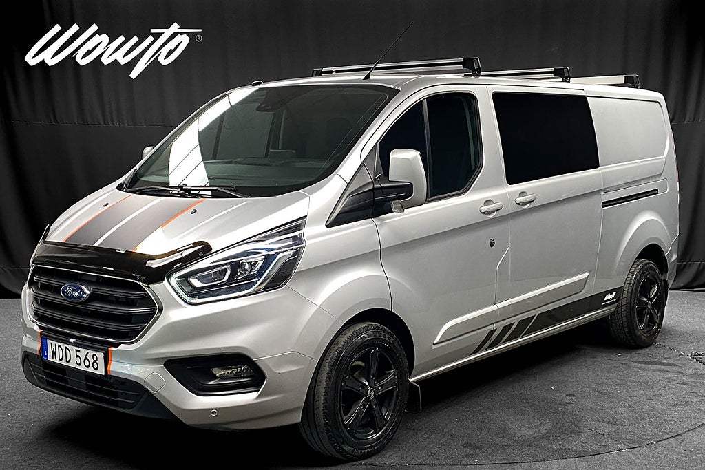 Ford transit Custom 300 Crew Van Aut 130HK L2 5-Sits Limited /Drag