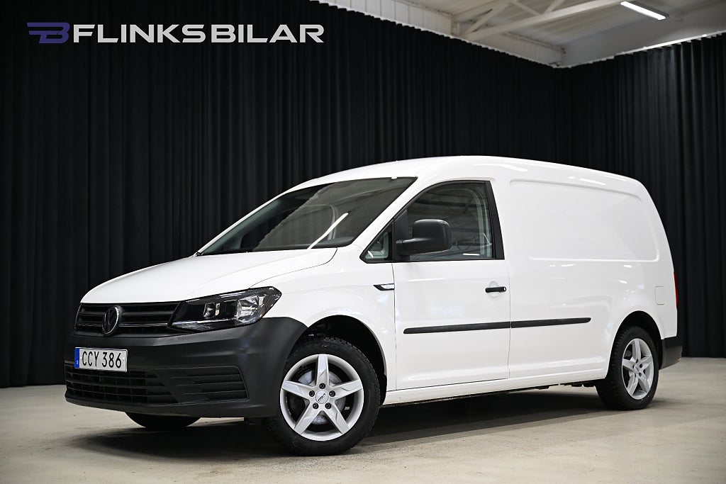 Volkswagen Caddy Maxi 102HK Drag|Värmare|V-Inredd|Dubbelgolv|Lågmil|Leasbar