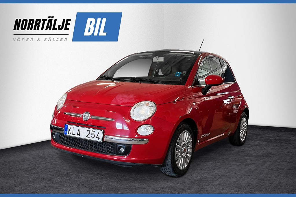 Fiat 500 1.2 69 HK LOUNGE PANO KAMREM BYTT RATTVÄRME 536 KR/ÅR