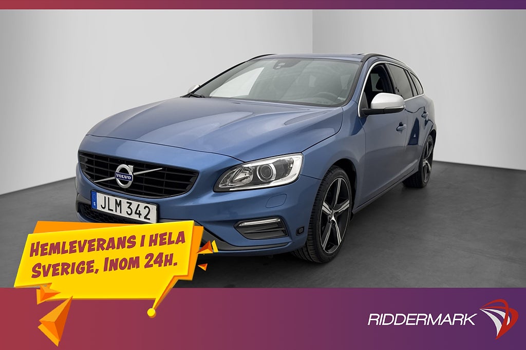 Volvo V60 D4 AWD 190hk R-Design VOC Värmare Kamera Dragkrok