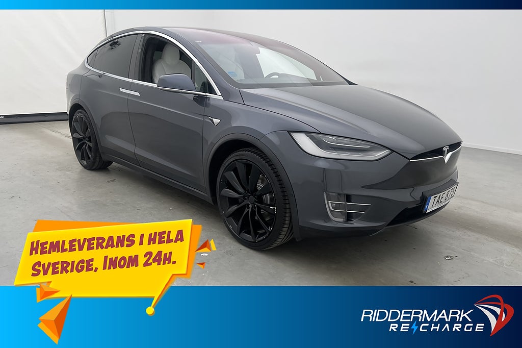 Tesla Model X Long Range Raven MOMS AP Drag 1 Bruk Sv Såld