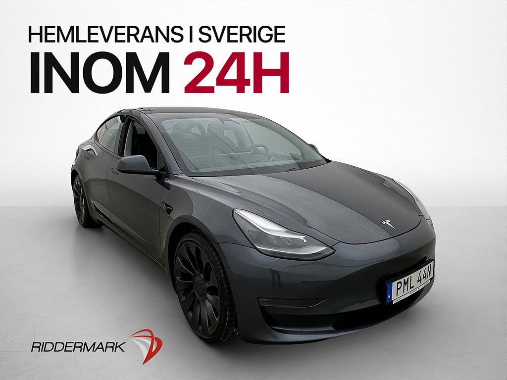 Tesla Model 3 Performance Svensksåld Skinnklädsel