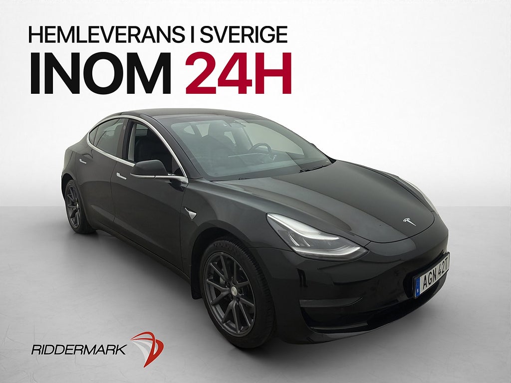Tesla Model 3 Long Range Panorama Kamera Navi Svensksåld