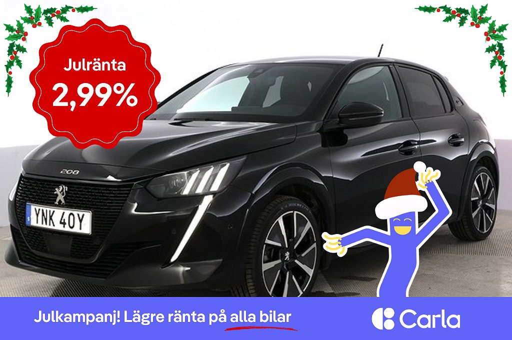 Peugeot E-208 GT Pack Adap.Fart Navi Värmare V-Hjul 2,99 %