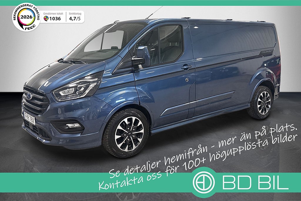 Ford transit Custom Sport 184HK L2 VÄRMARE BACKKAMERA DRAG MOMS
