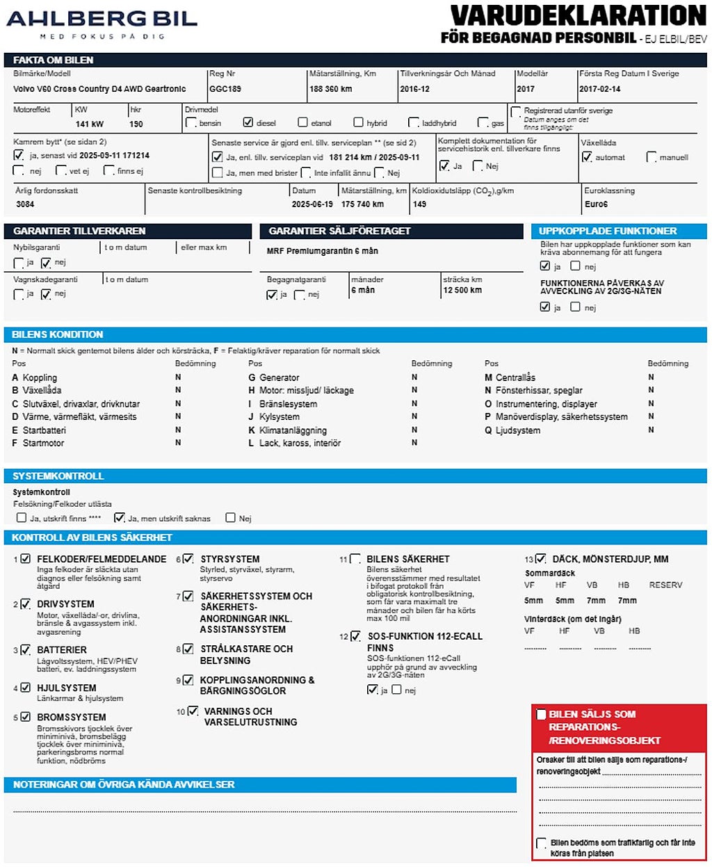 Volvo V60 Cross Country D4 AWD Bus Adv Summum. Rattvärme, Programbar bränslevärmare, För