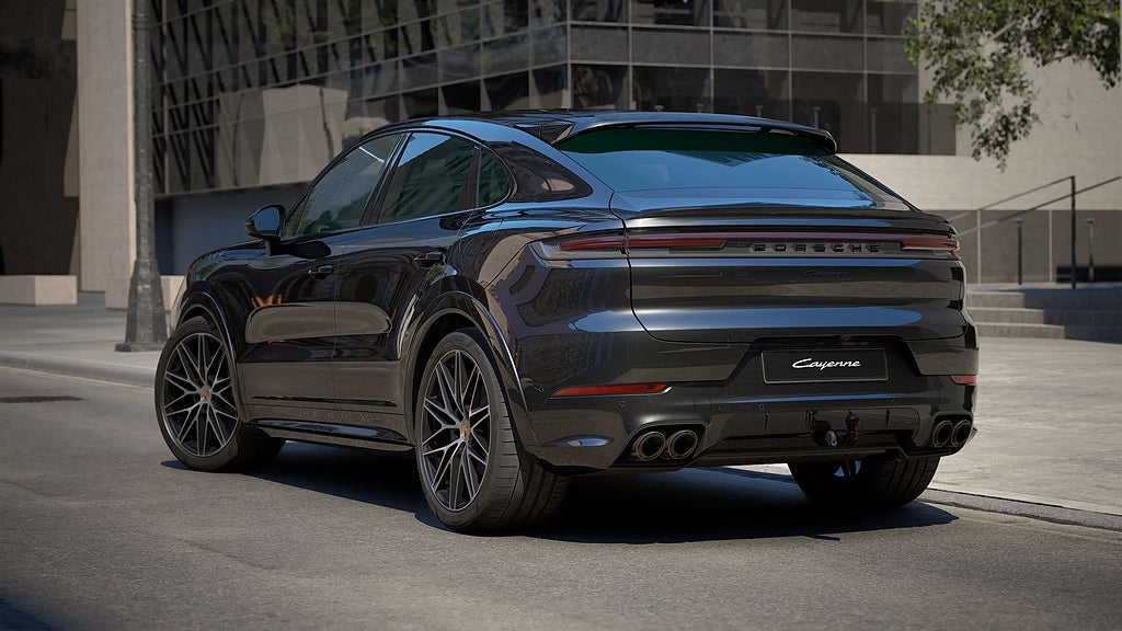 Porsche Cayenne E-Hyb Coupé Black Edition MOMS SportDesign 18-vägs HuD