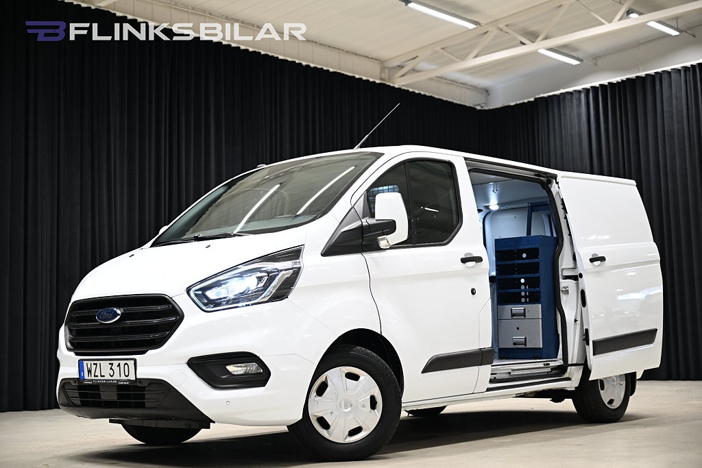 Ford transit Custom 130HK Inredd|Dubbeldörr|LED|Drag|Värmare|EnÄgare