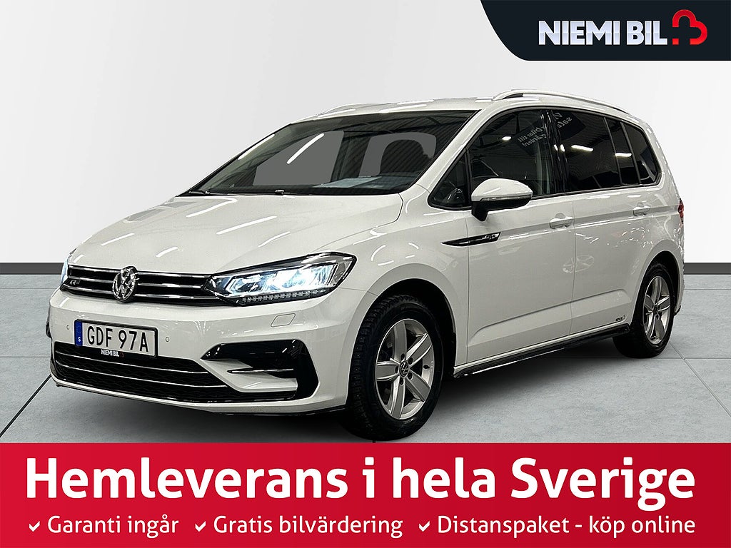 Volkswagen Touran 7-sits 1.5 TSI R-Line S&V/B-kam/Drag/Pvärm