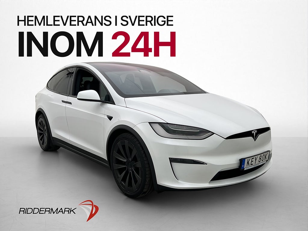 Tesla Model X 6-Sits Yoke Luftfjädring Svensksåld MOMS Drag