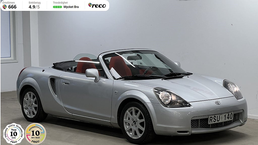 Toyota MR2 Roadster 1.8 Manuell 140hk SV-såld