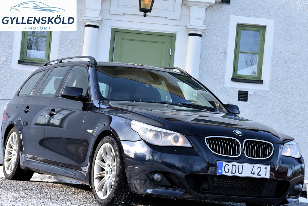 BMW 550 i E61 M-sport Sv-såld Panorama Dragkrok Värmare GPS AUX