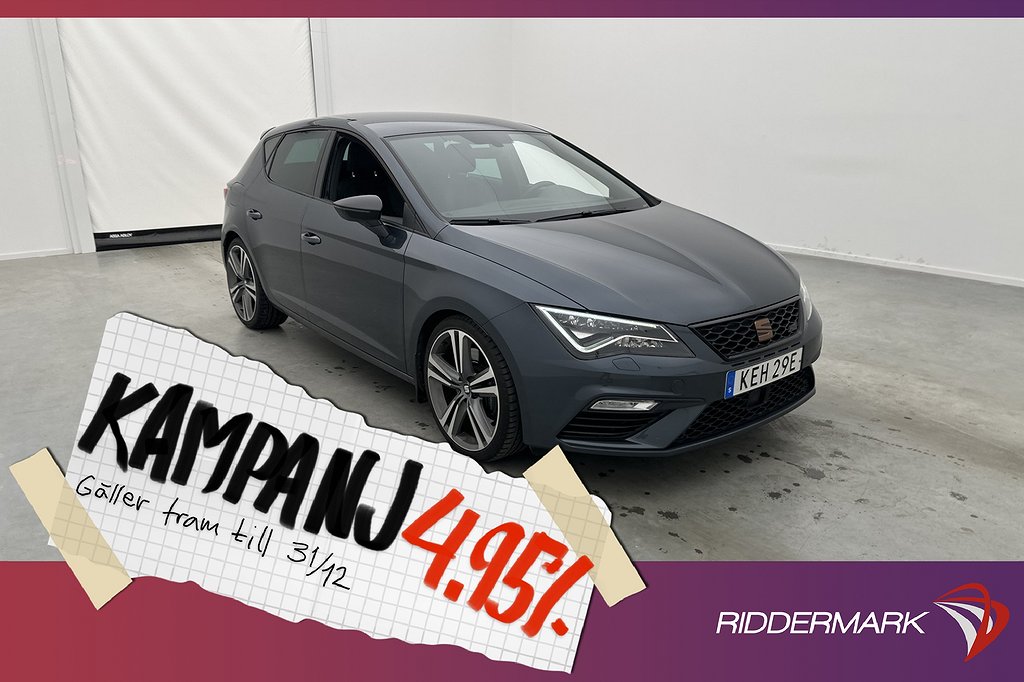 Seat Leon Cupra 2.0 TSI 290hk DCC Beats Navi Car 4,95% Ränta