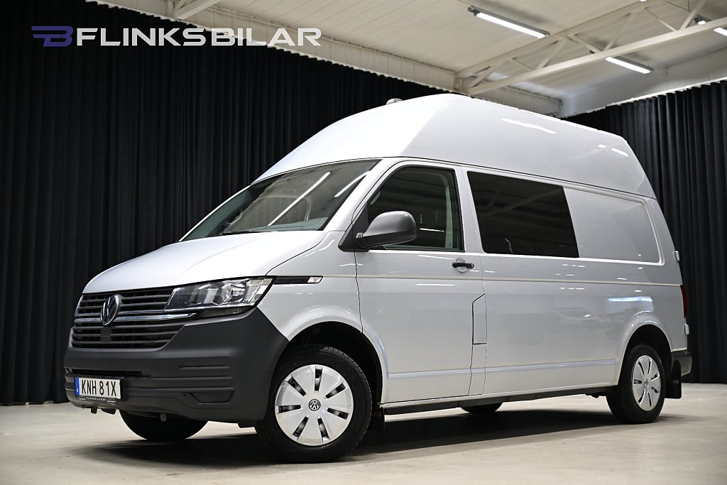 Volkswagen Transporter TDI DSG 150HK L2 Högtak|Ramp|Drag|Värmare|Enägare