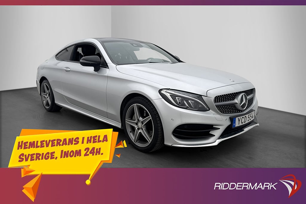 Mercedes-Benz C 200 Coupé 184hk AMG Burmester Panorama Navi