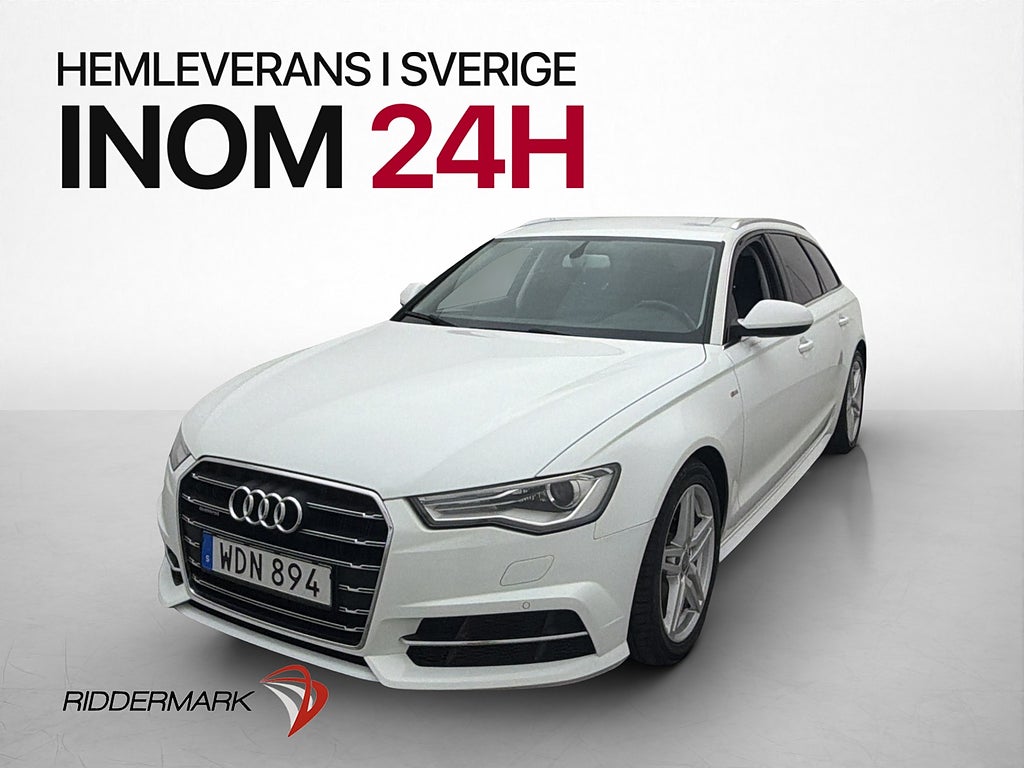 Audi A6 2.0 TDI Quattro 190hk S-Line Drag Värmare Skinn/Tyg