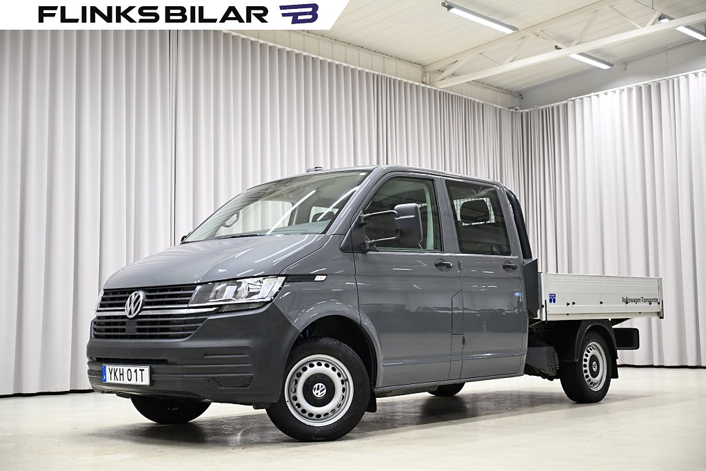 Volkswagen Transporter 2.0 TDI 110HK Dubbelhytt|Flak|Drag|Värmare