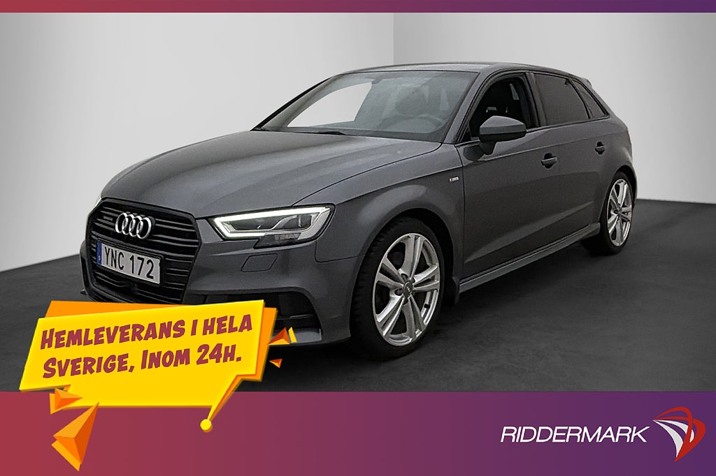 Audi A3 2.0 TFSI Quattro 190hk S-Line Dragkrok 0.59l/mil