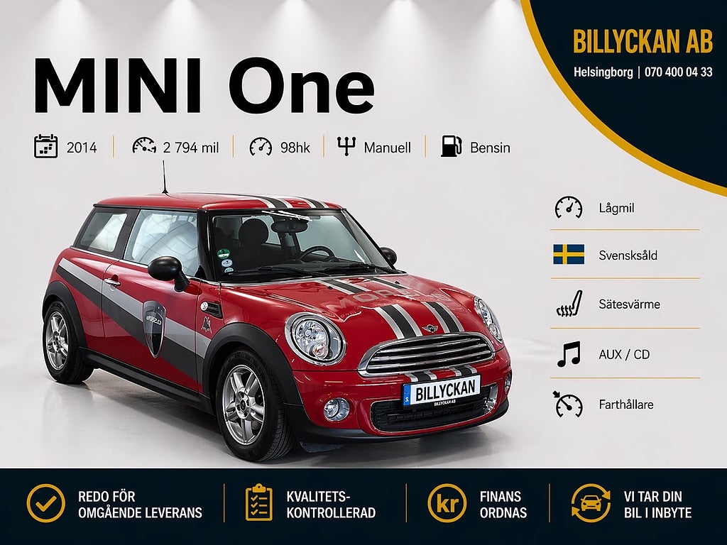 MINI One  Euro 6 | Lågmil | Svensksåld | 98hk