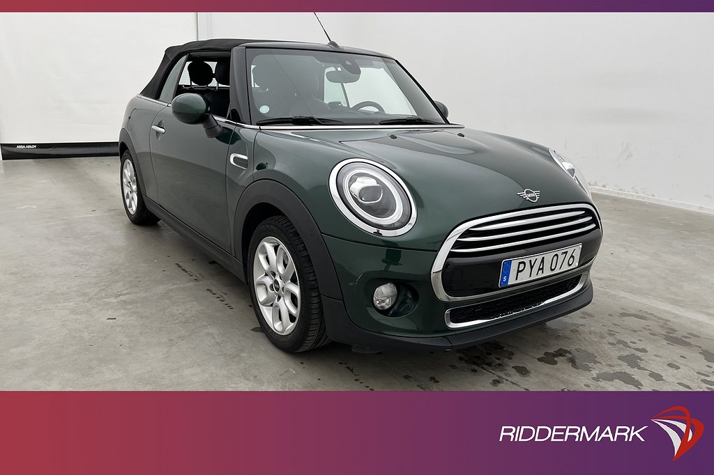 MINI Cooper Convertible 136hk Pepper JCW-ratt HUD Kamera GPS