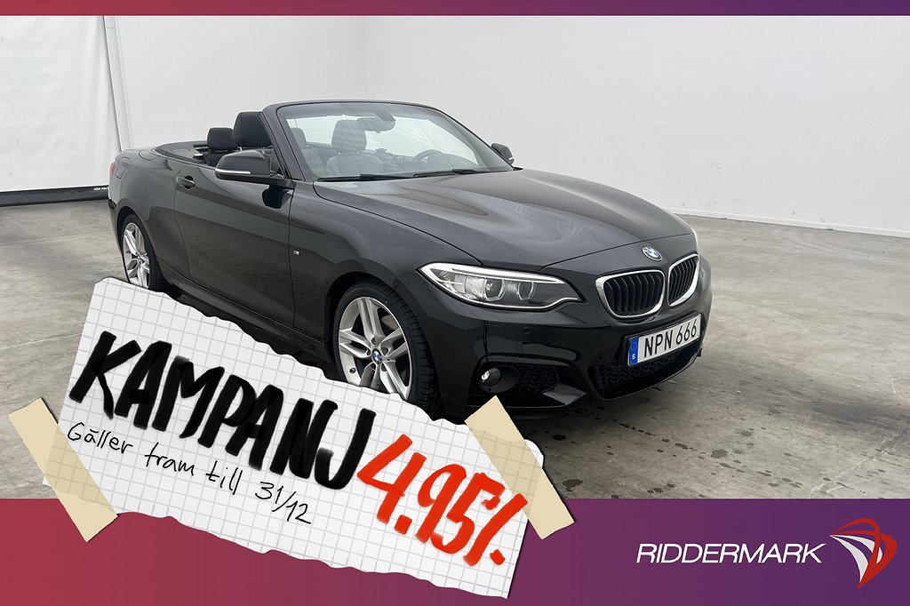 BMW 220 i Convertible 184hk M Sport H/K Kamer 4,95% Ränta